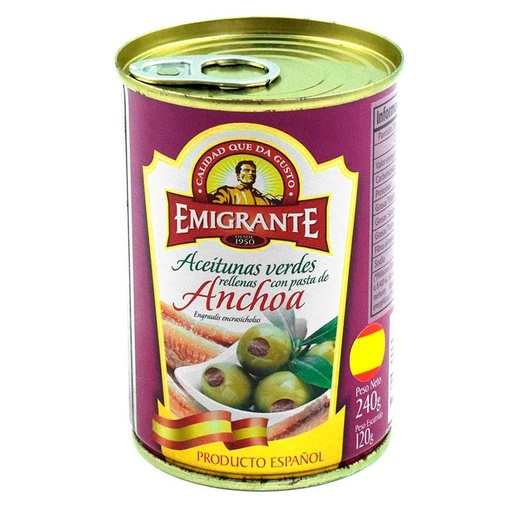 [2608] ACEITUNAS EL EMIGRANTE ANCHOA 240 GRAMOS          