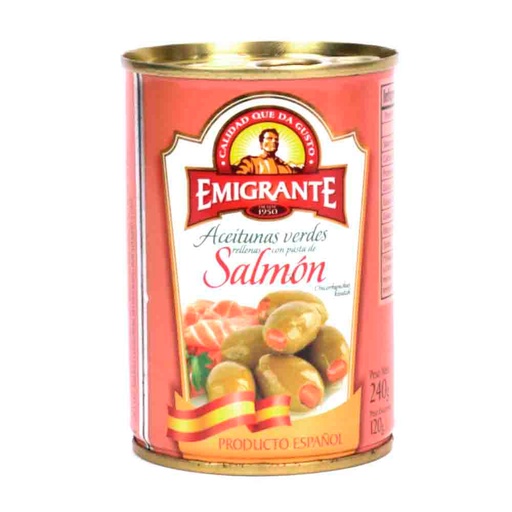 [1008] ACEITUNAS EL EMIGRANTE SALMON 240 GRAMOS