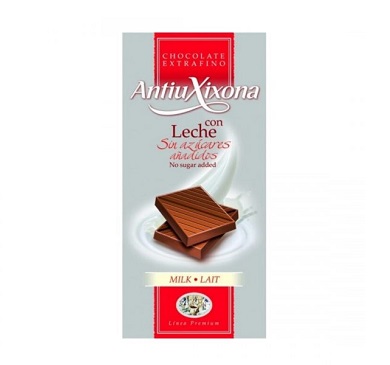 [35061] CHOCOLATE ANTIU XIXONA SIN AZUCAR LECHE 90 GRAMOS