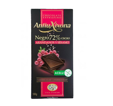 [35059] CHOCOLATE ANTIUXIXONA NEGRO CON ARANDANOS Y SESAMO