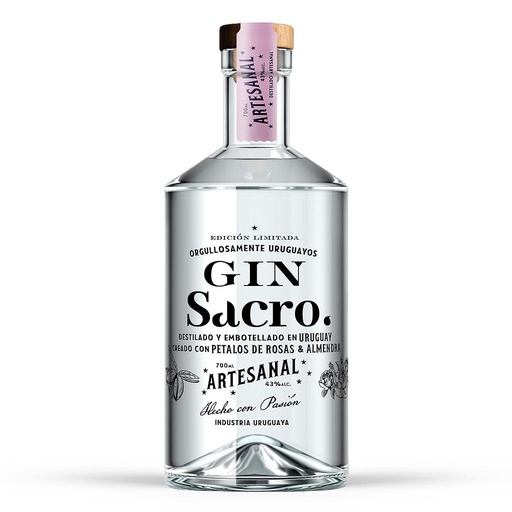 [30058] GIN ARTESANAL SACRO ROSAS & ALMENDRAS 700 ML