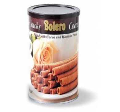 [3222] BARQUILLO BOLERO CACAO Y AVELLANA 400 GRAMOS