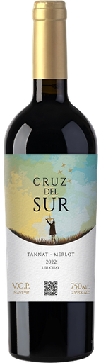 [30565] VINO CRUZ DEL SUR TINTO TANNAT MERLOT 750 ML